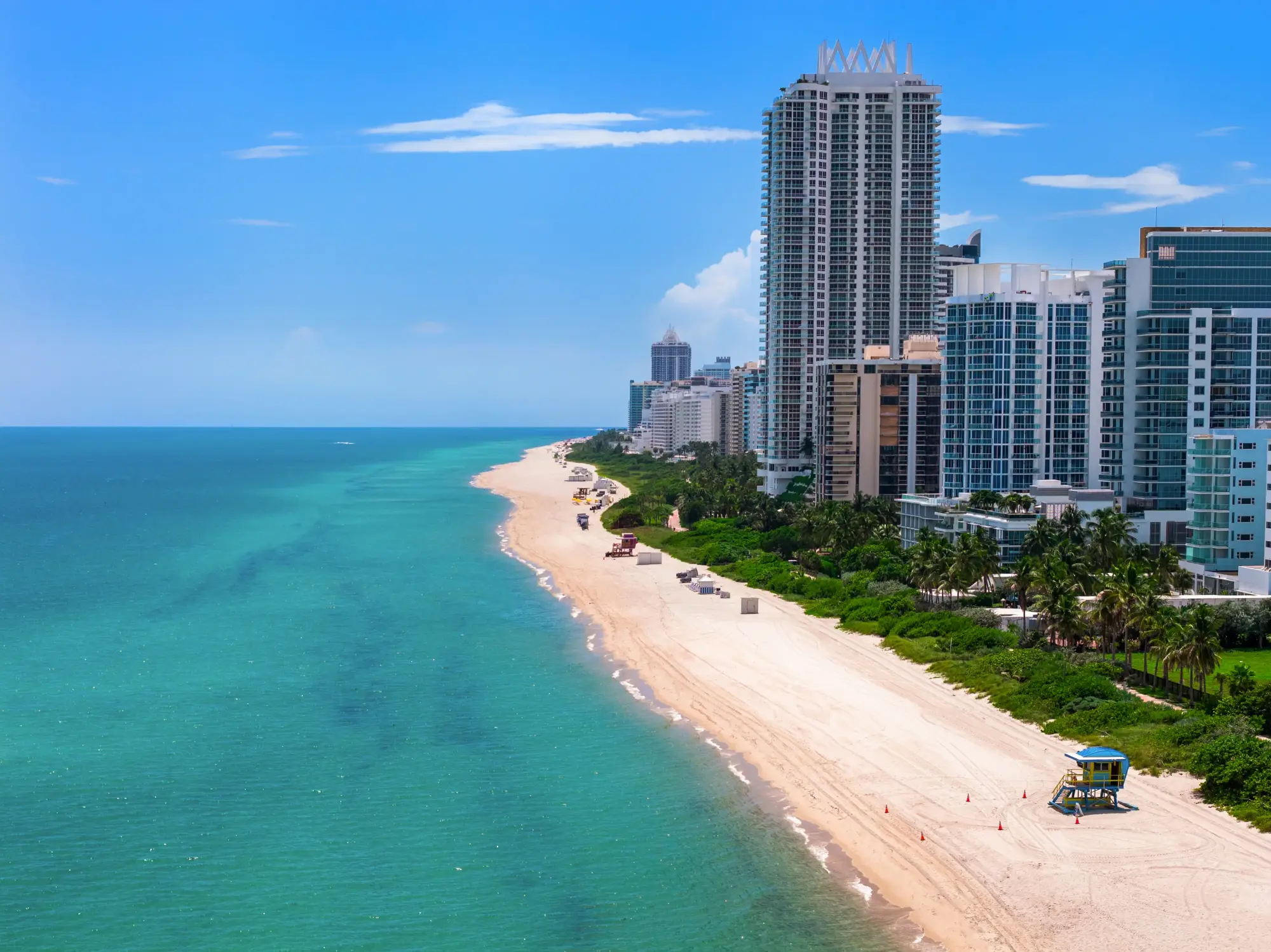 The beach in front of the Carillon