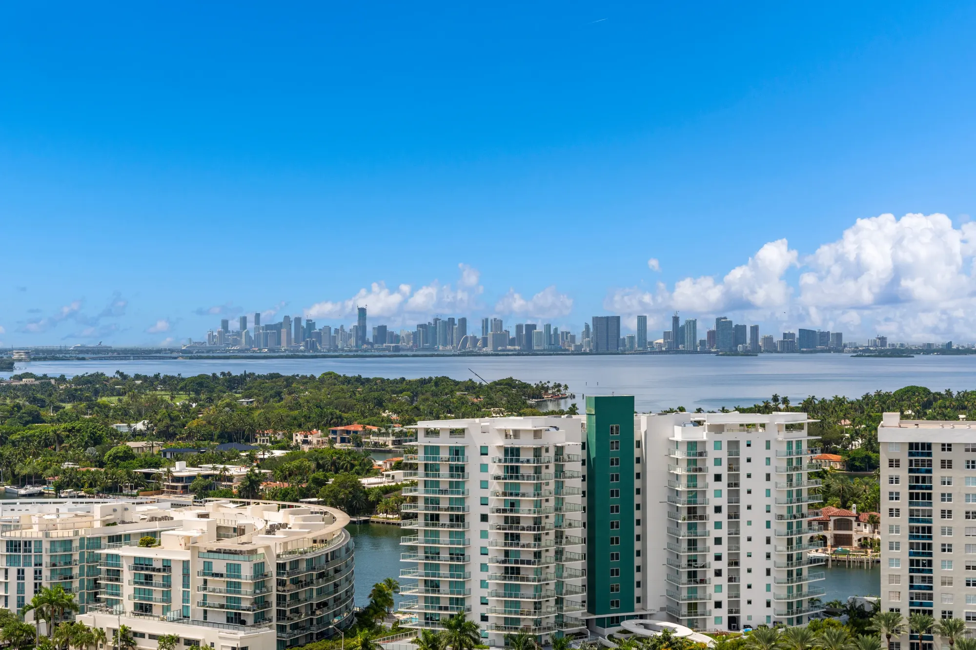 View from the terrace over Miami Beach to the downtown skyline