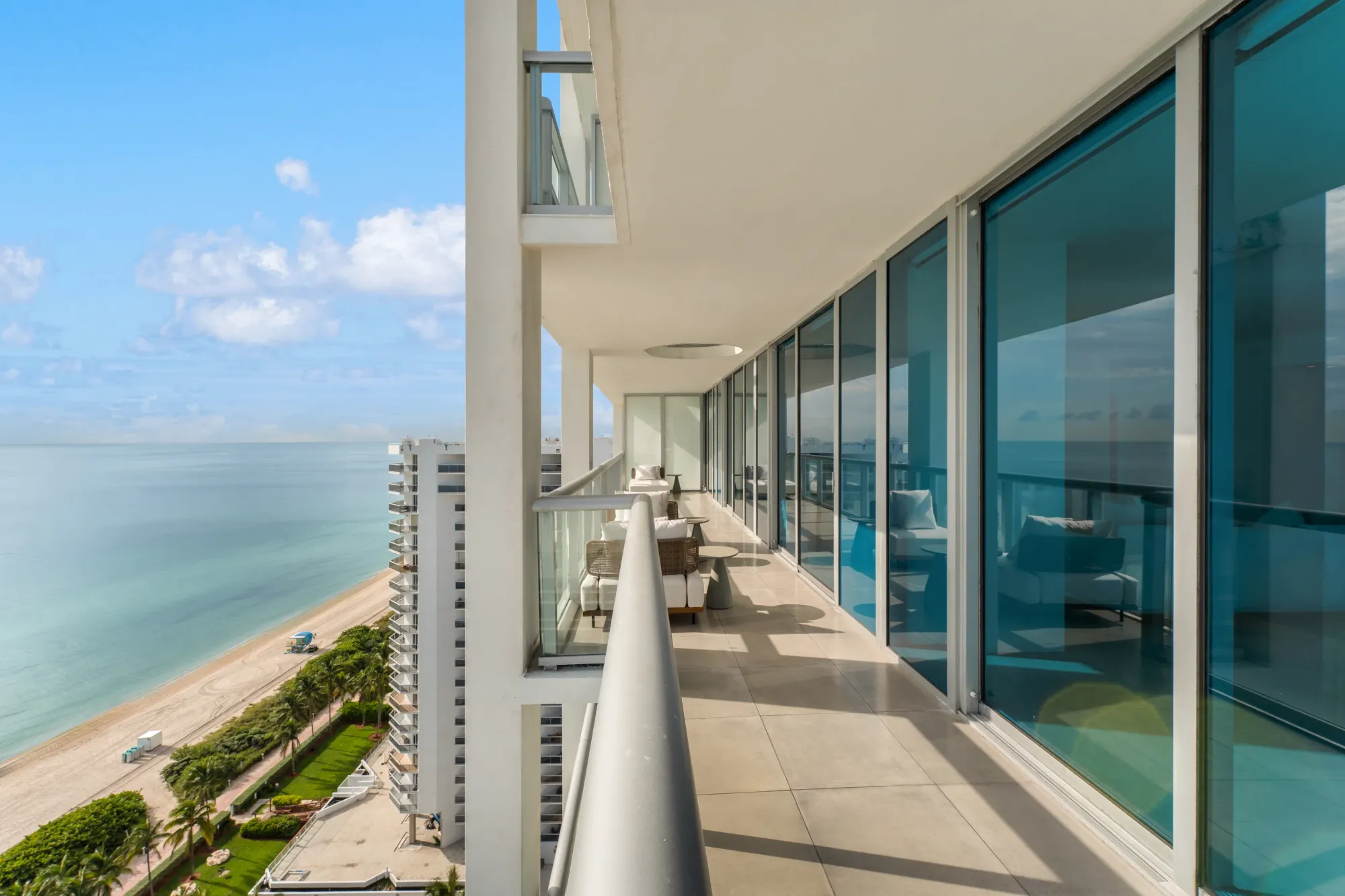 Terrace running the length of the residence
