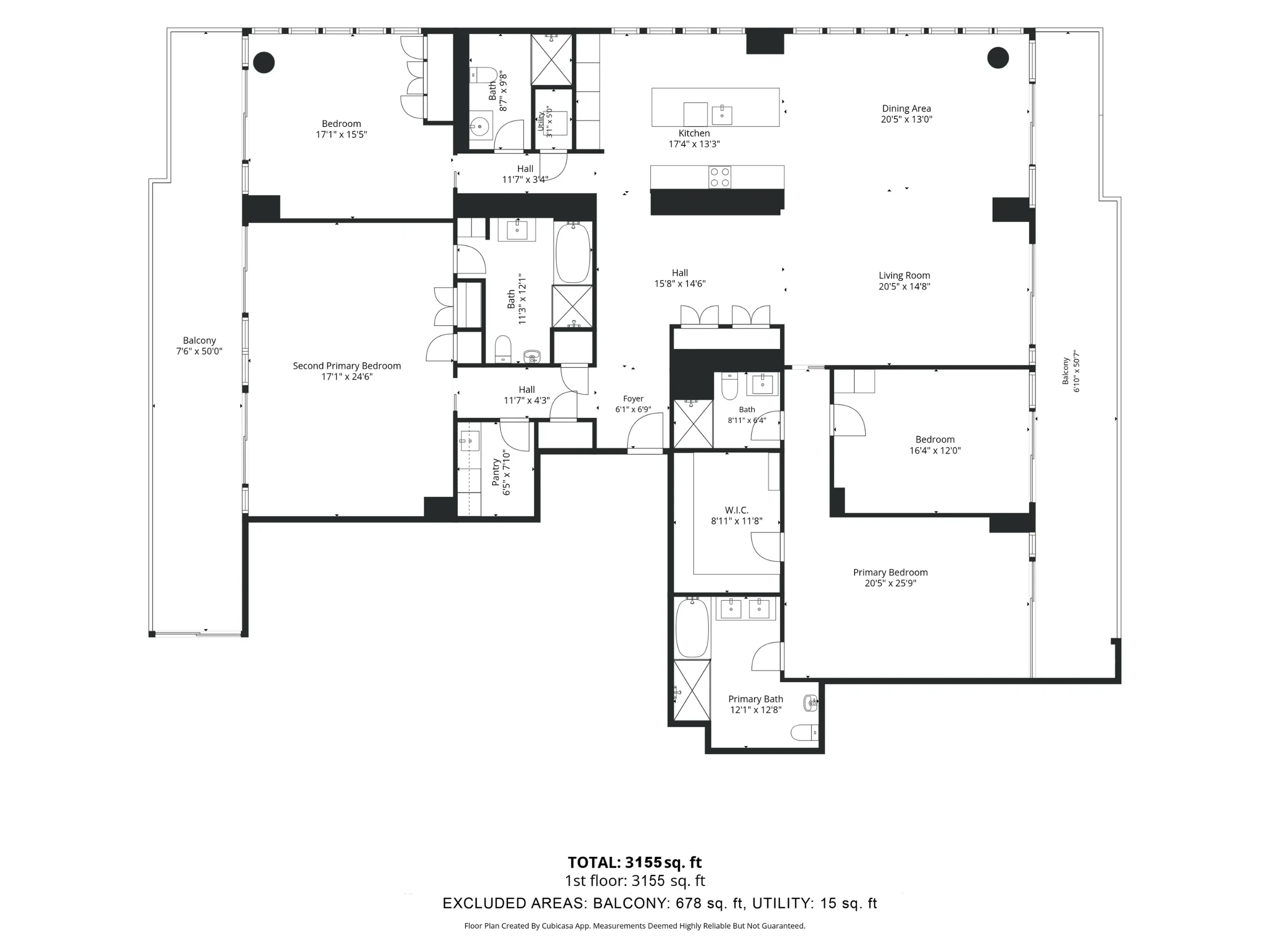 Floor plan of LPH02 with room dimensions